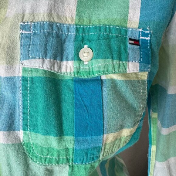 TOMMY HILFIGER Women’s Cotton Plaid Shirt - Size Medium - Picture 4 of 9